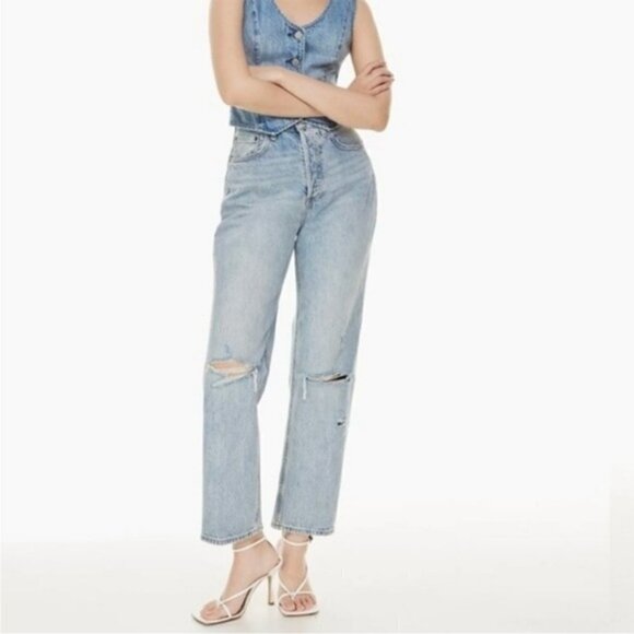 Aritzia Jodi High Rise Loose Jeans 29l waist 24 light blue loose wide leg denim - Picture 14 of 16
